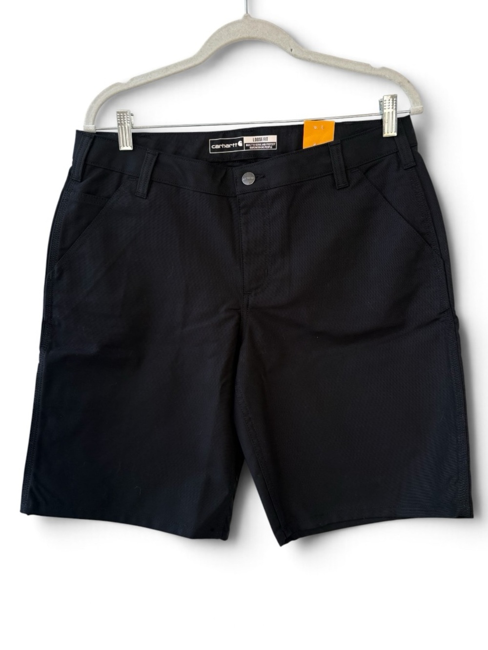 Carhartt Women’s Rugged Professional Shorts Black Loose Fit BS3111-W Size 12
